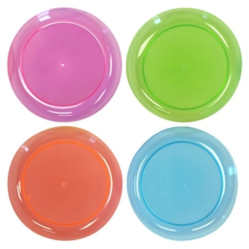 Plastikteller in verschiedenen Neonfarben - 20er Pack