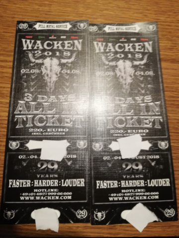 Wacken Open Air 2018, 2 Karten