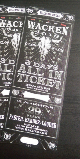 WACKEN OPEN AIR 2018 WOA W:O:A 2 Tickets