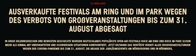 Die Festivalsaison 2020 und das Coronavirus