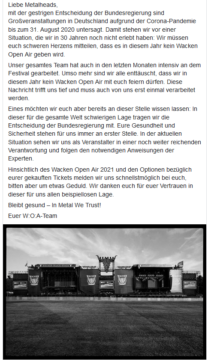 Die Festivalsaison 2020 und das Coronavirus